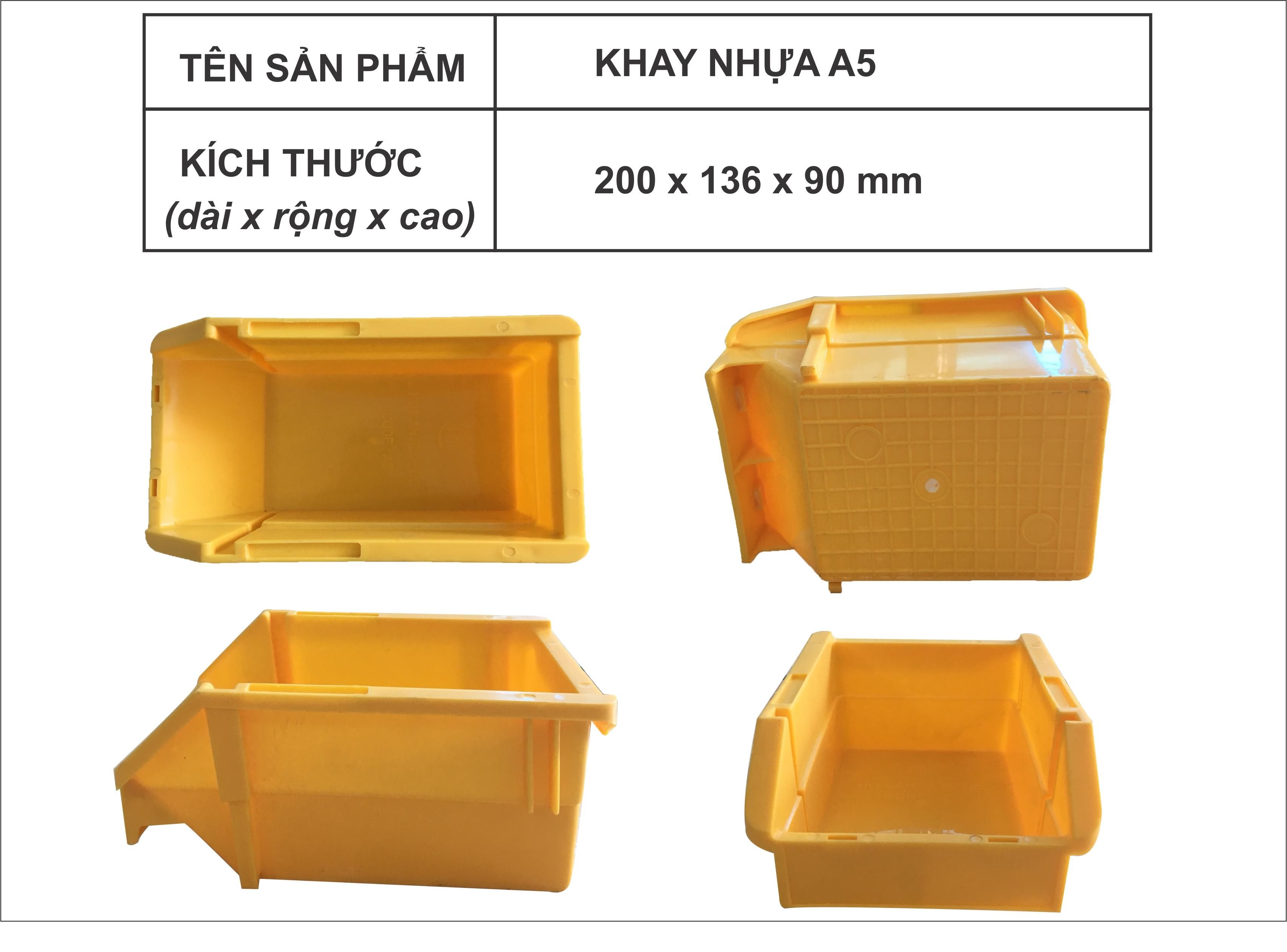 Khay nhựa A5(Khay linh kiện A5) kích thước 200x136x90mm